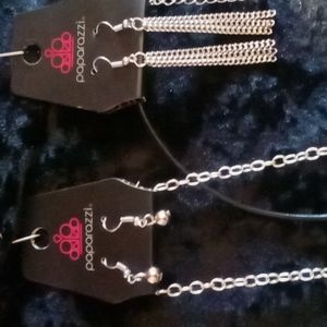 2 paparazzi necklaces and earrings .